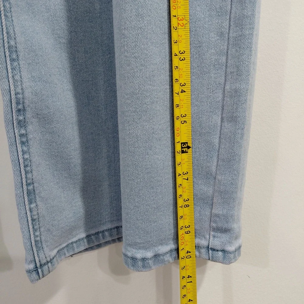 Flamingals Light Wash Denim Jeans Wide Leg Drawstring Waist Size M